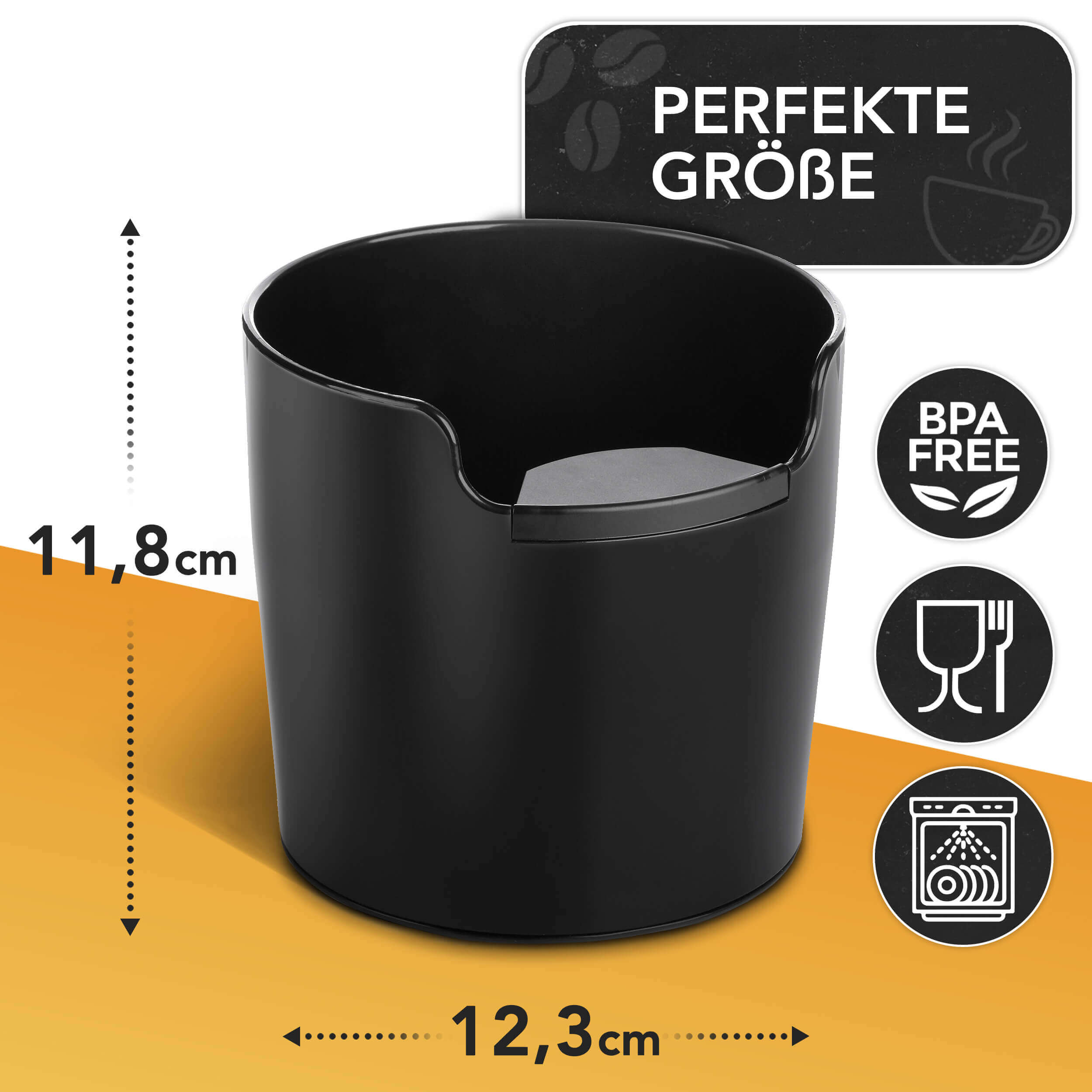 Perfekte Größe vom Kaffeesatzbehälter